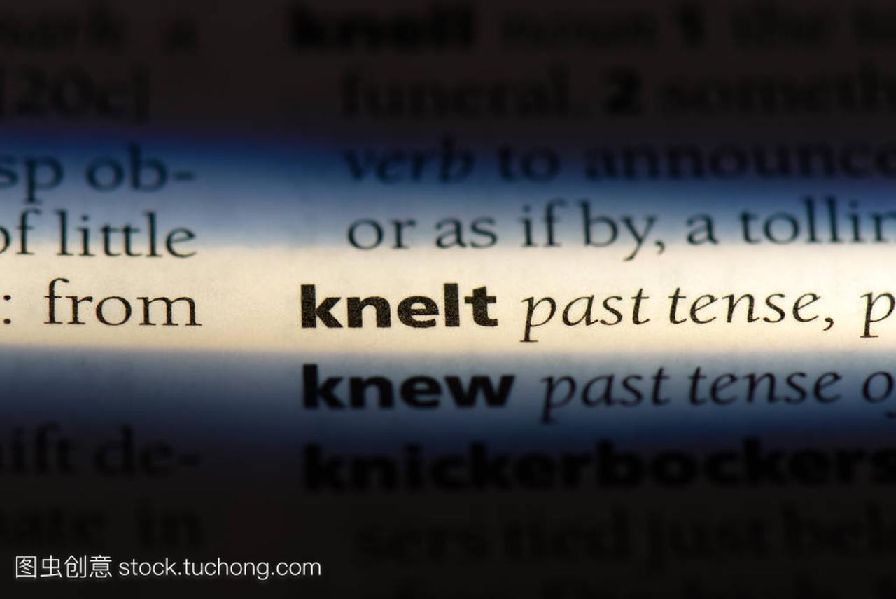 knelt word in a dictionary. knelt concept.