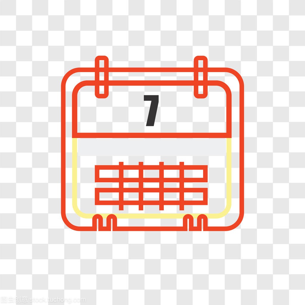 Weekly calendar vector icon isolated on transp