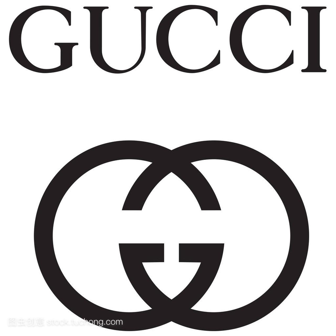 Gucci logo luxury fashion brand italy clothes illus
