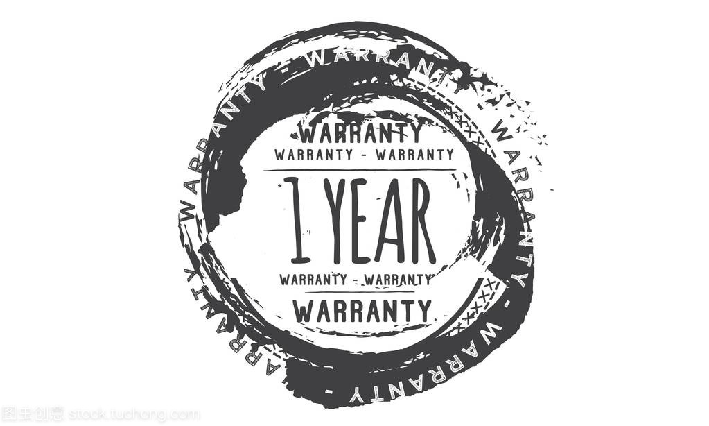 1 years warranty icon vintage rubber stamp gua