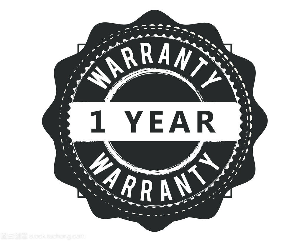 1 years warranty icon vintage rubber stamp gua