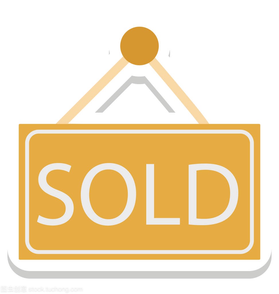Sold Sign Board, Sold Isolated Vector Icons 