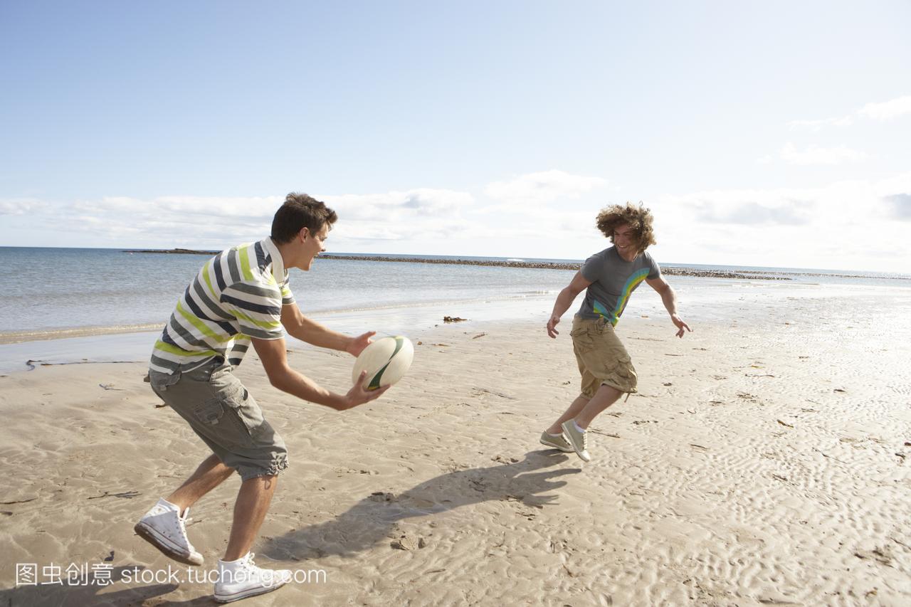 拉格比,户外,橄榄球,沙,室外,活跃,沙滩,海洋,玩,