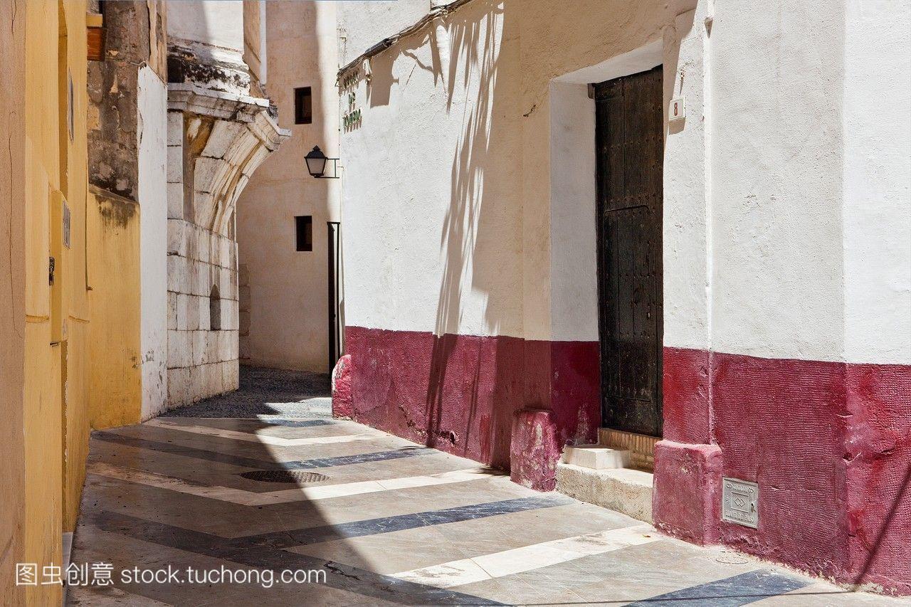 窄street_oldquarter_malaga西班牙。