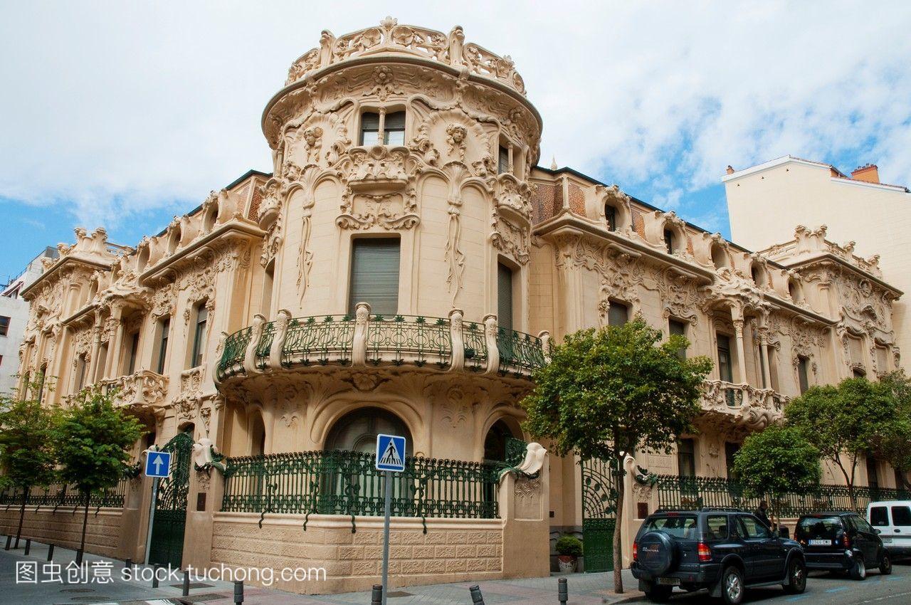 SGAE建筑朗格利亚的房子。马德里西班牙。