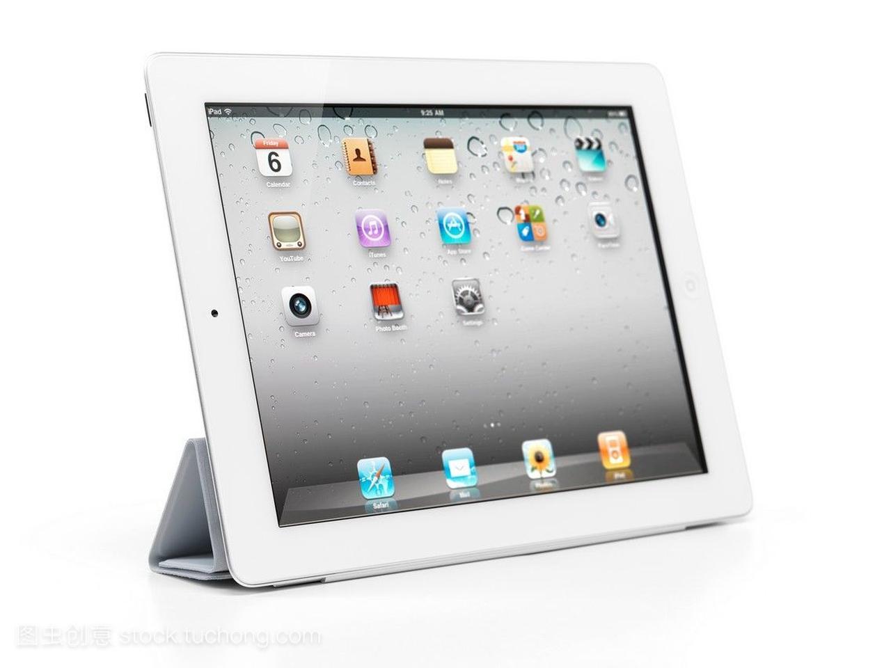 苹果iPad2平板电脑与智能套折叠和剪切路径站