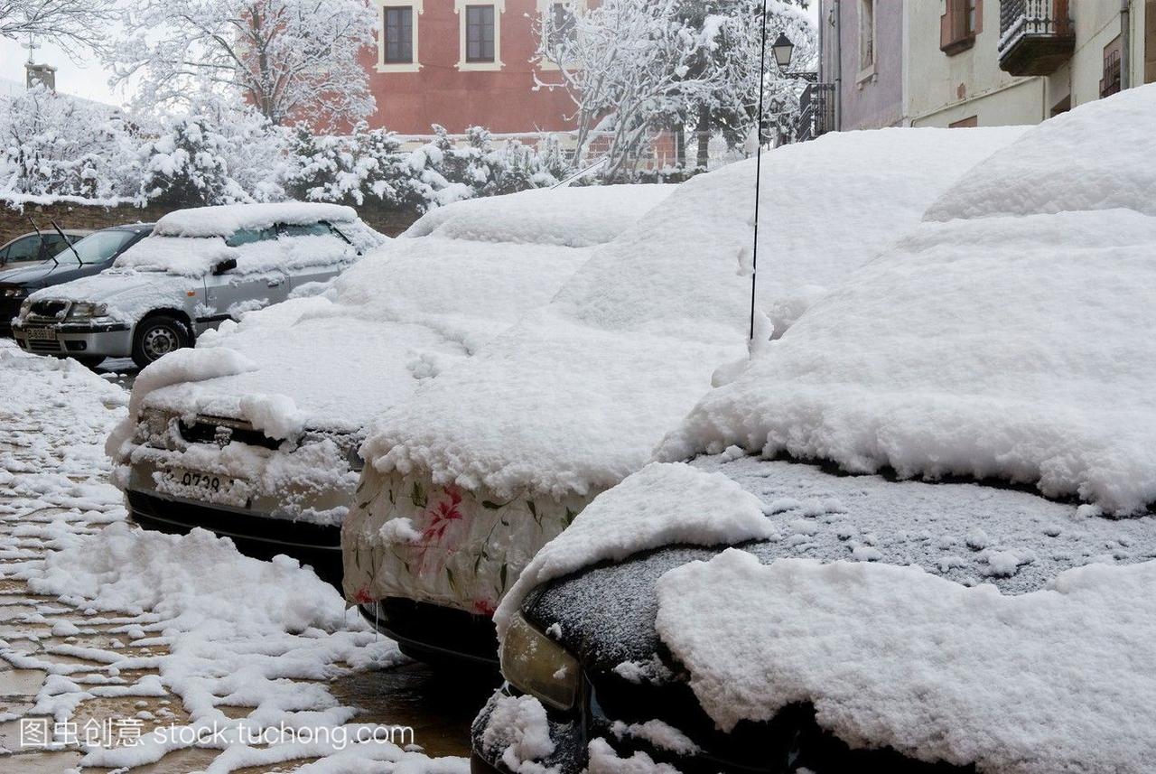 欧洲,天气,寒冷,加泰罗尼亚,雪,户外,西班牙,旅行