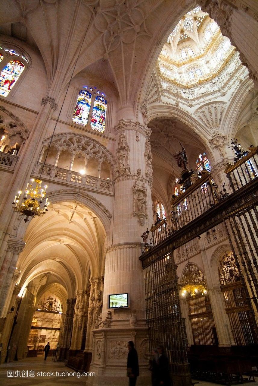 布尔戈斯大教堂内部。西班牙。欧洲。