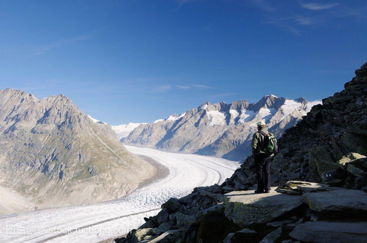 瑞士valais西欧少女峰地区列支冰川nrbettmerh