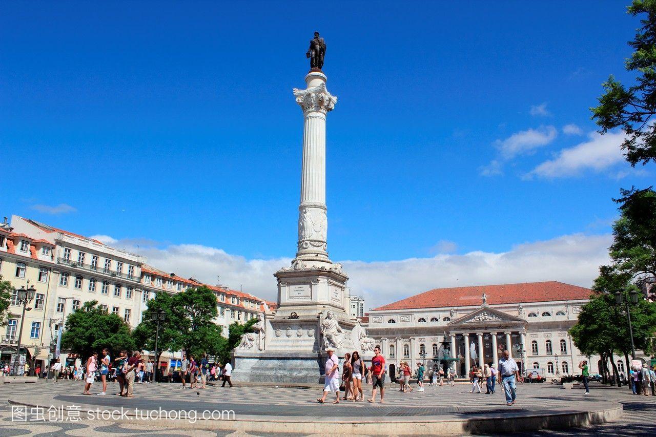 庆祝罗西欧广场里斯本葡萄牙