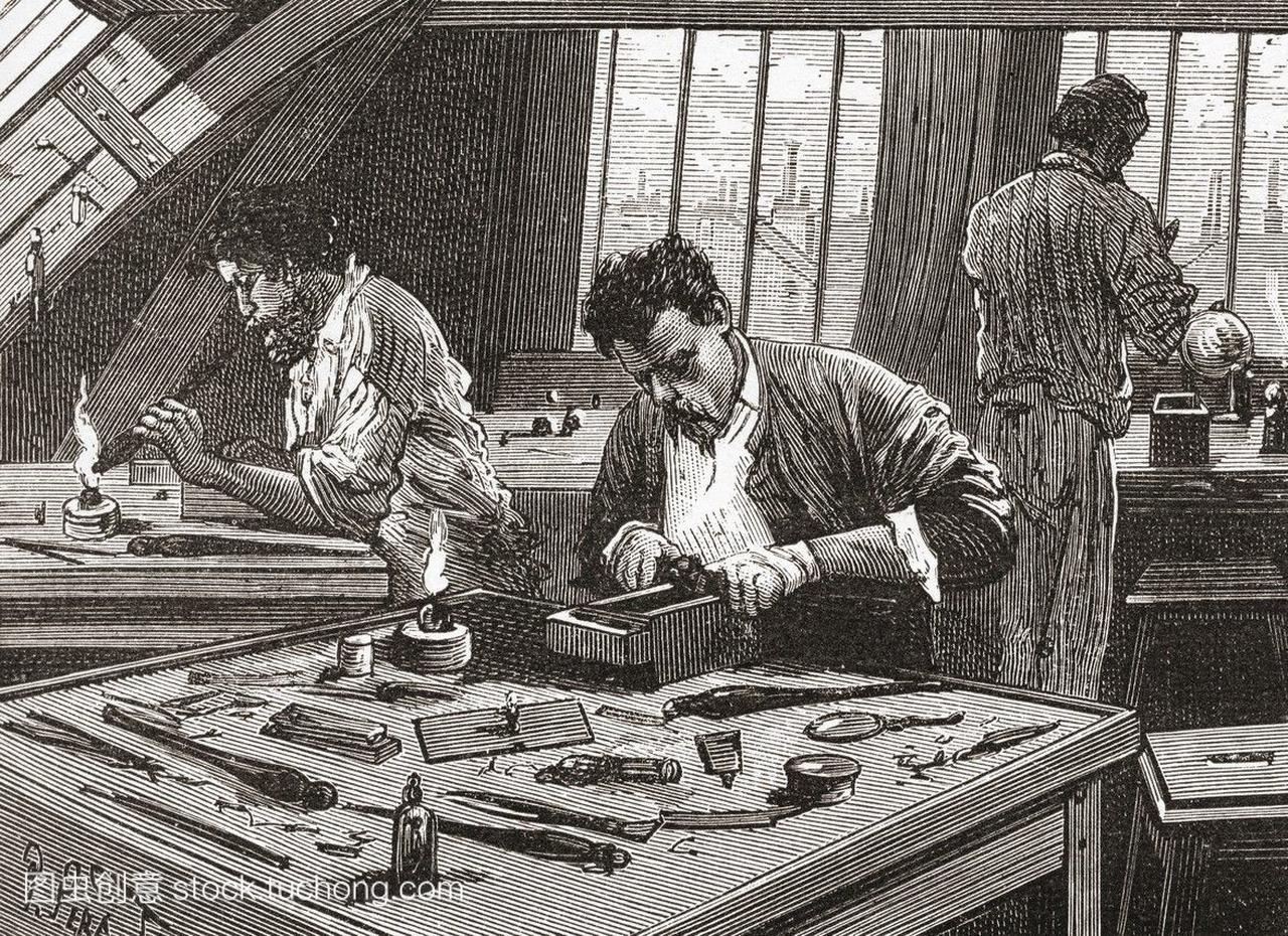 荷兰阿姆斯特丹的钻石切割,19世纪荷兰由richa