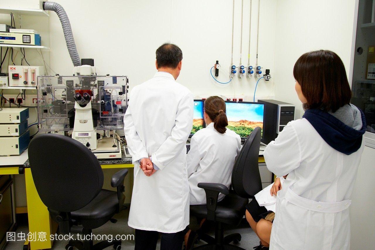 在vive实验中,教师和学生的倒置光学显微镜在实