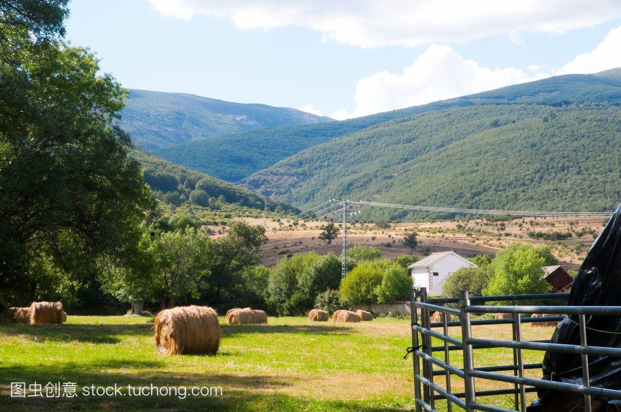 景观。西班牙马德里省的罗索亚山谷。