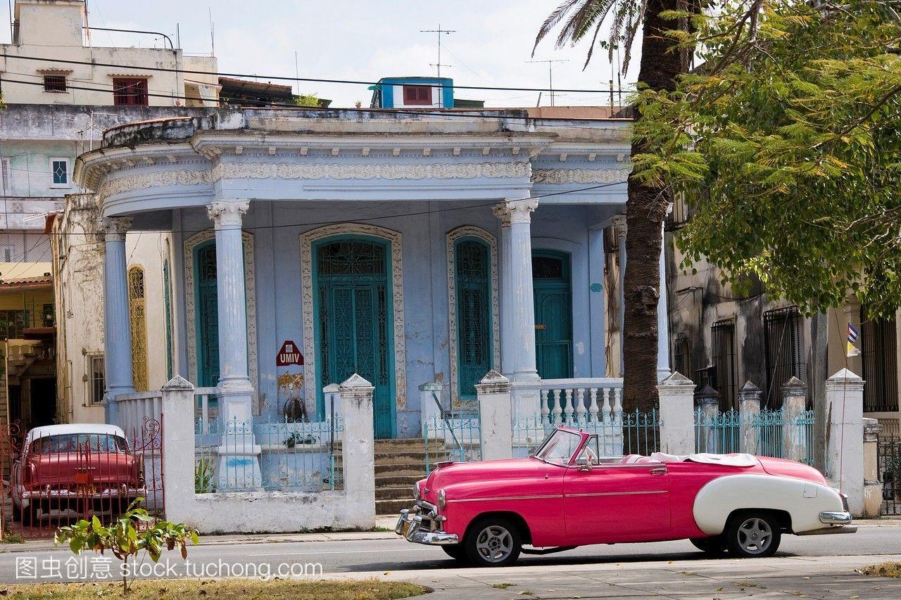 古巴哈瓦那旧的美国车