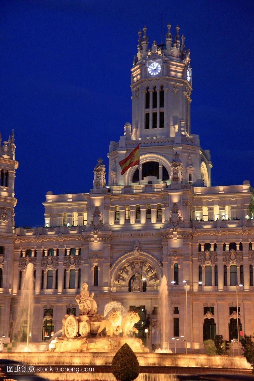 西班牙马德里广场cibeles市政厅市政厅