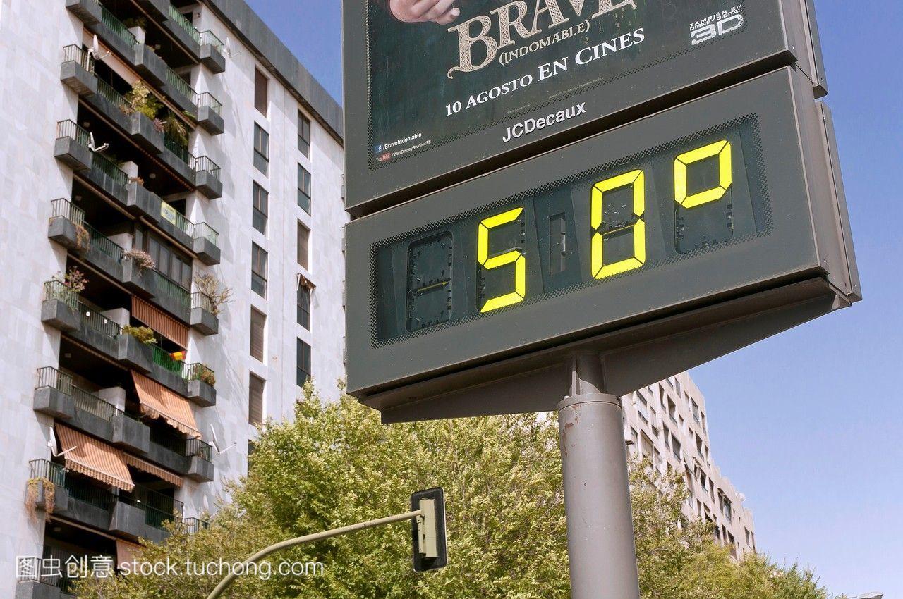 城市温度计,极端温度,西班牙塞维利亚