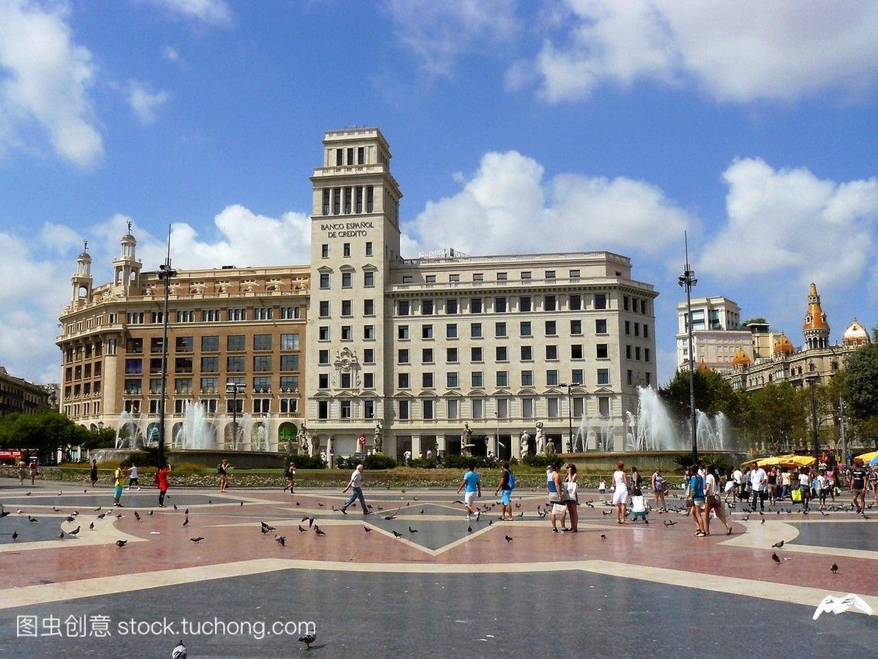 巴塞罗那西班牙广场,位于巴塞罗那市中心