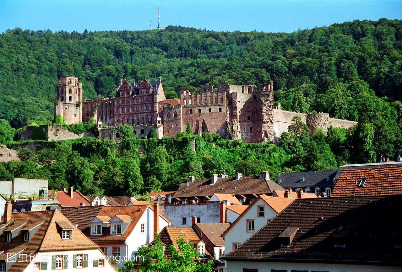 海德堡城市景观和德国城堡