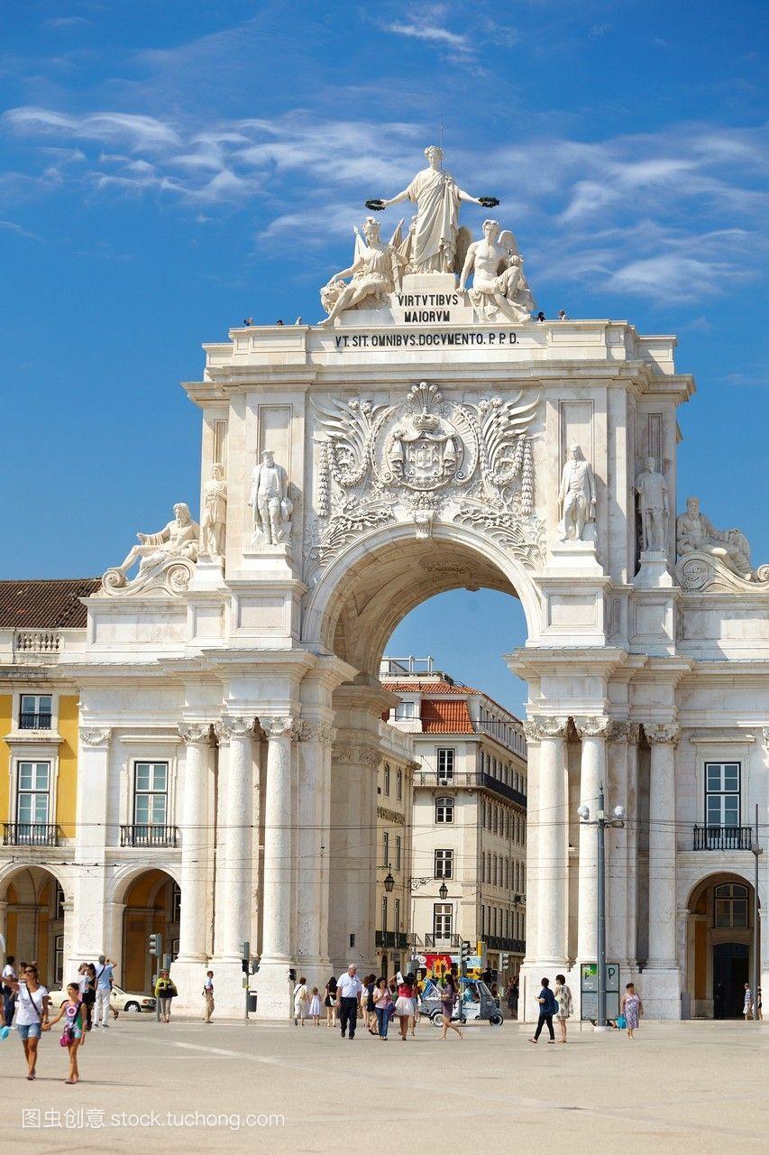 里斯本,葡萄牙里斯本商业广场。