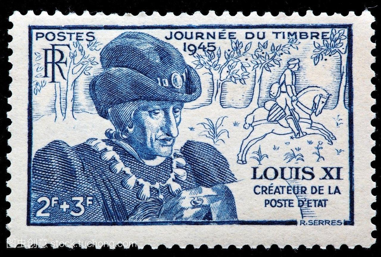 路易十一,邮票,法国1945年