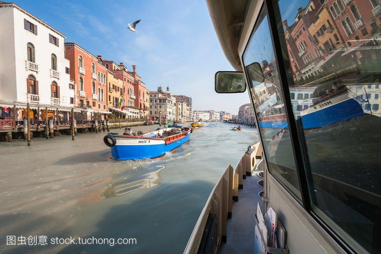 在大运河canalegrande,威尼斯,意大利,欧洲的贸