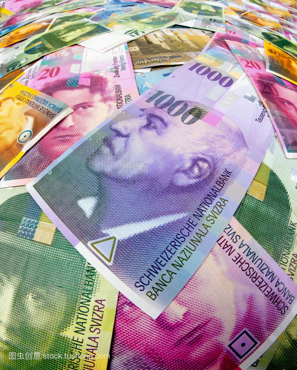 许多瑞士法郎的钞票都是瑞士法郎
