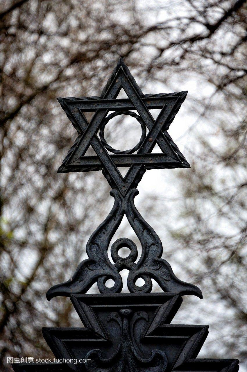入口犹太墓园在罗兹bracka街这个欧洲最大的犹