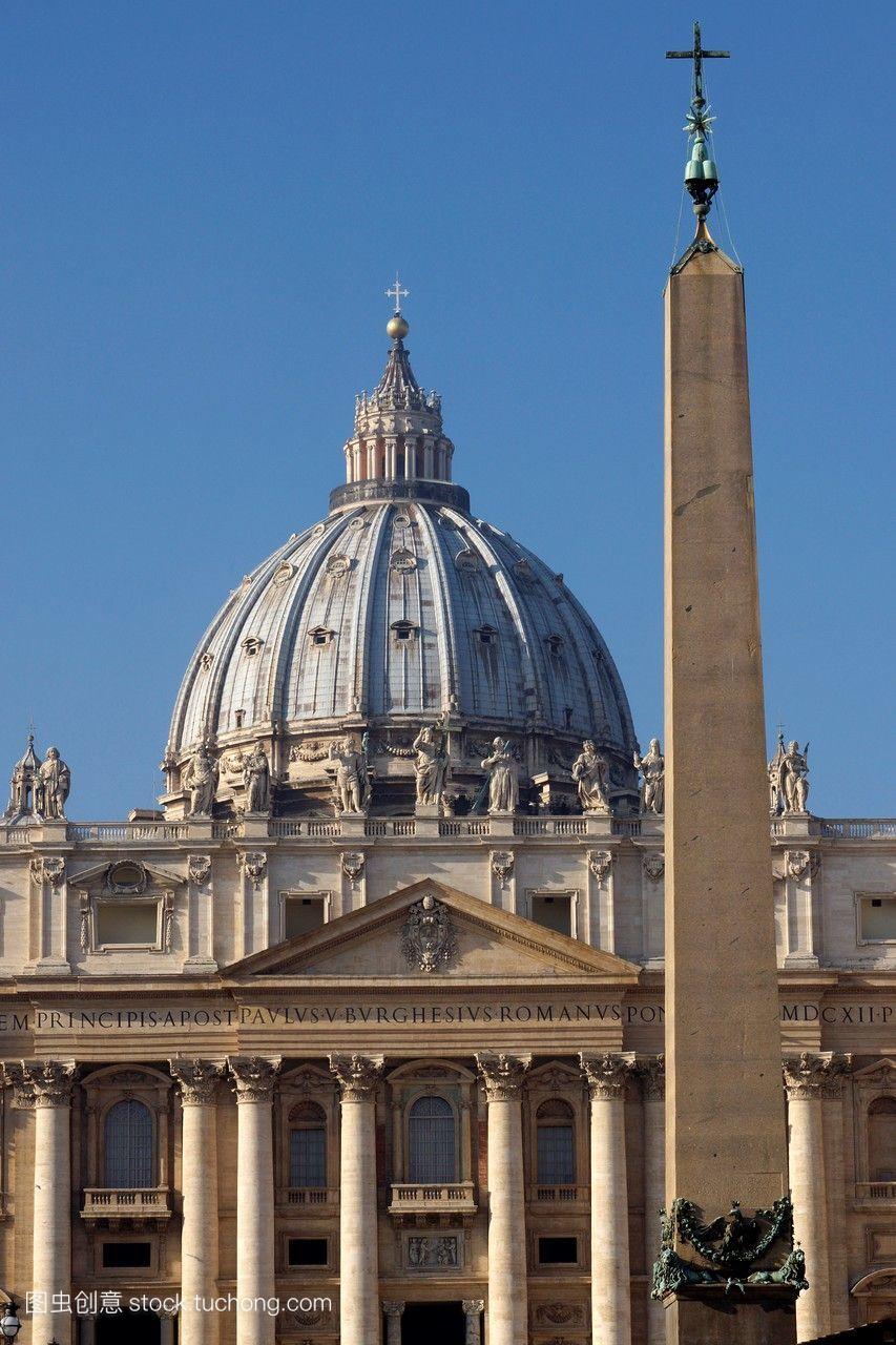 梵蒂冈罗马意大利。方尖碑和圣彼得吗?年代在