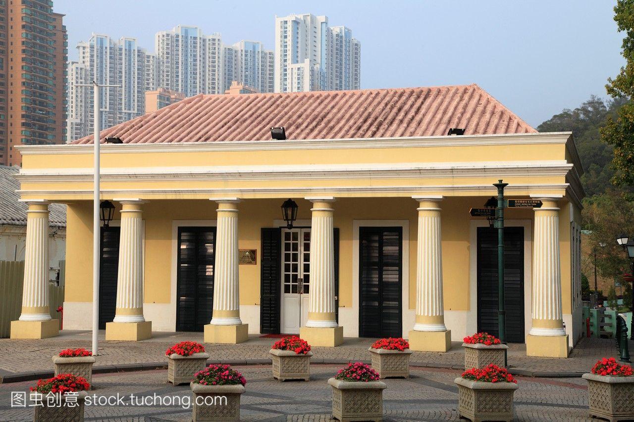 中国,澳门,台北,澳门,葡萄牙殖民建筑。