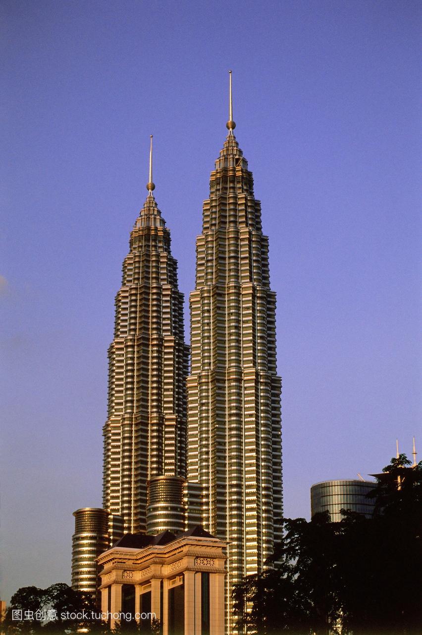 马来西亚吉隆坡的双子塔。