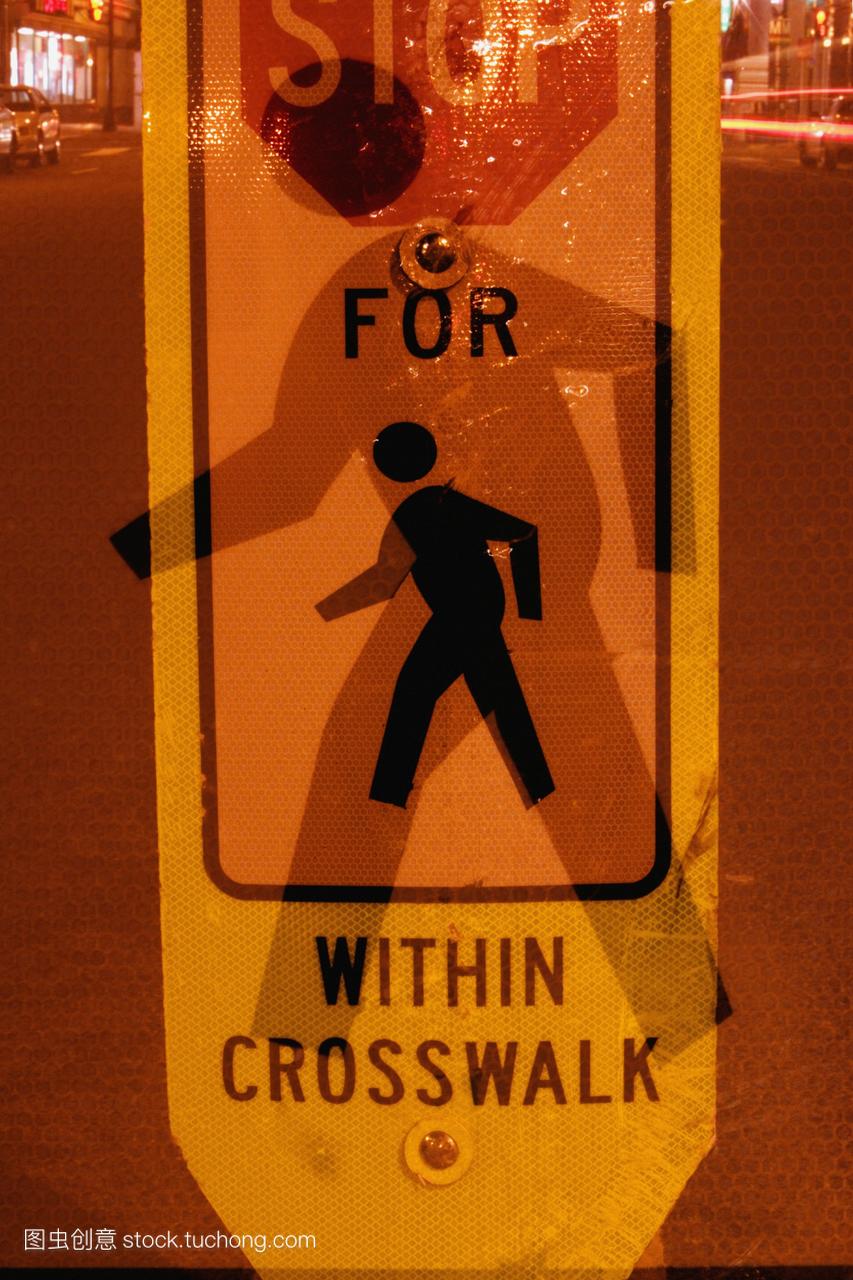 美国华盛顿特区一个停车标志的特写