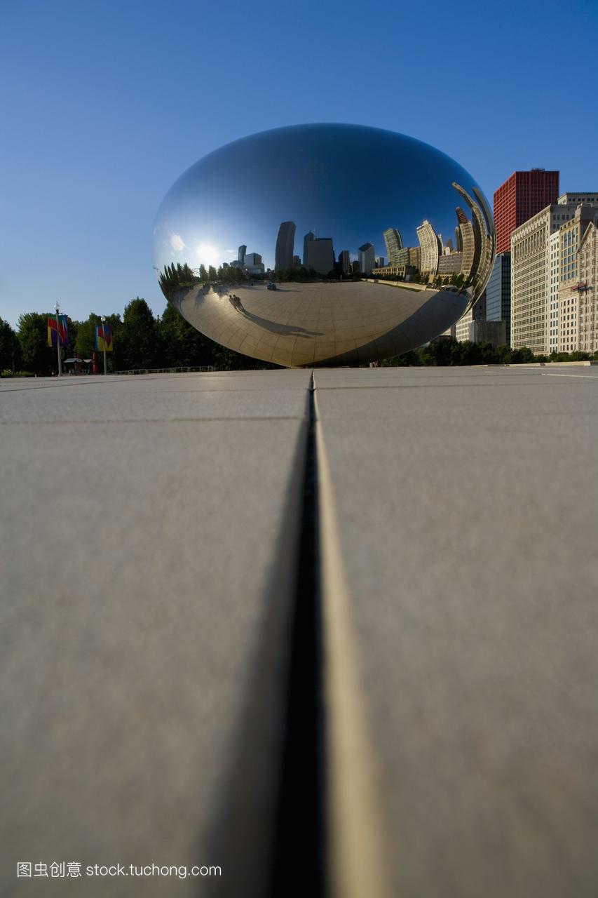 豆在城市广场雕塑豆云门千禧公园芝加哥伊利诺
