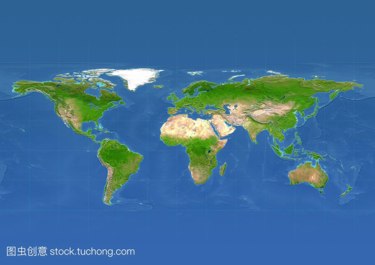 地图,世界,欧洲为中心,物理,蓝色减少政治