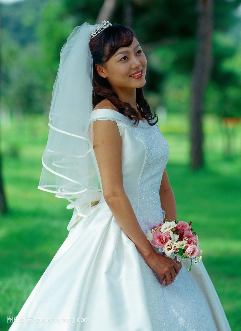 亚洲人,小孩,女人,婚姻,婚礼,凝望,朝鲜,不少,许多