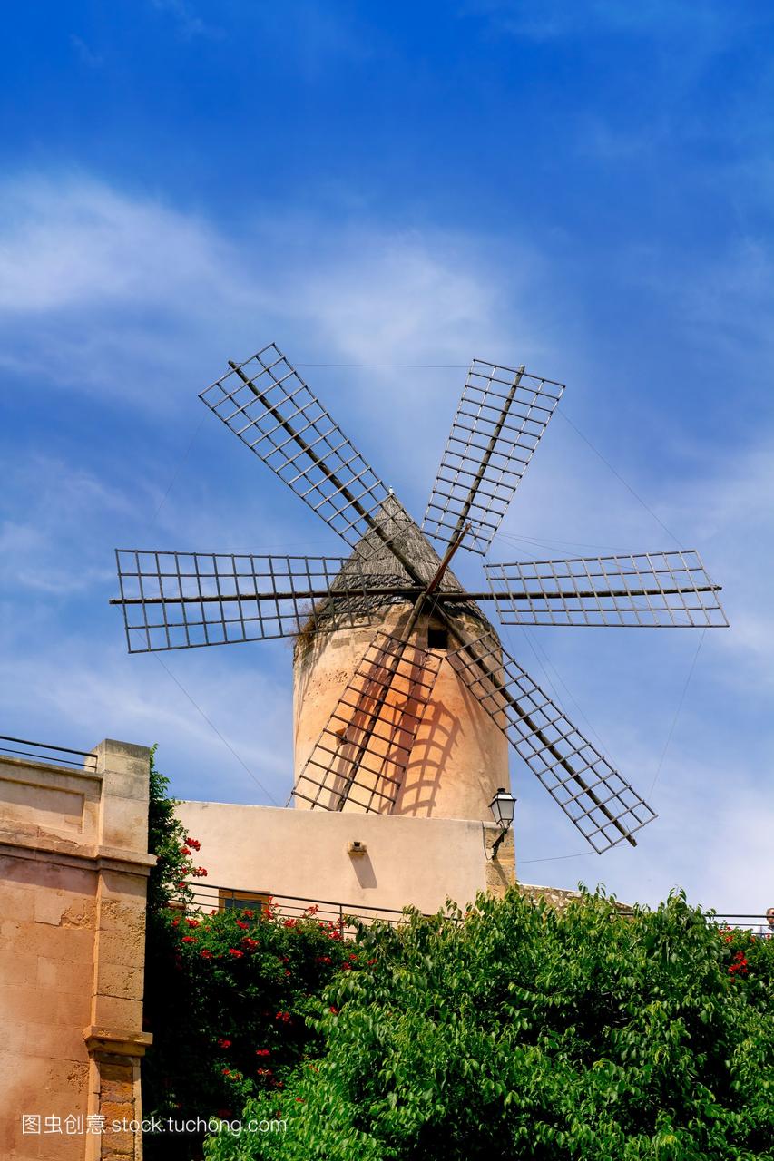 西班牙帕尔马市帕尔马市的古典风车