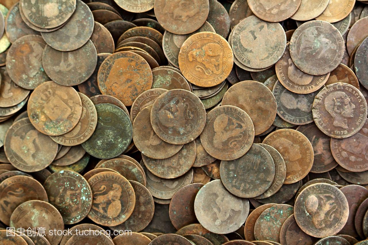 硬币比塞塔真实的老西班牙共和国1937货币和