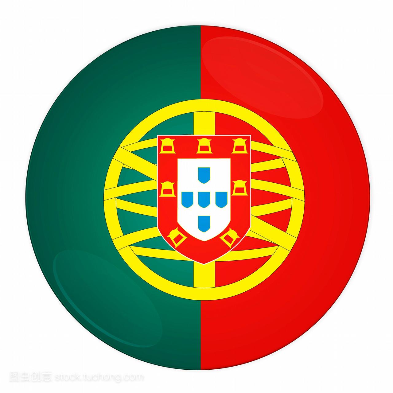 抽象画葡萄牙国旗上的纽扣