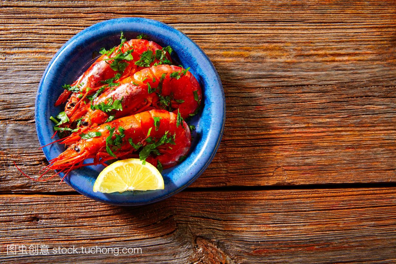 tapas虾虾虾海鲜从西班牙食谱