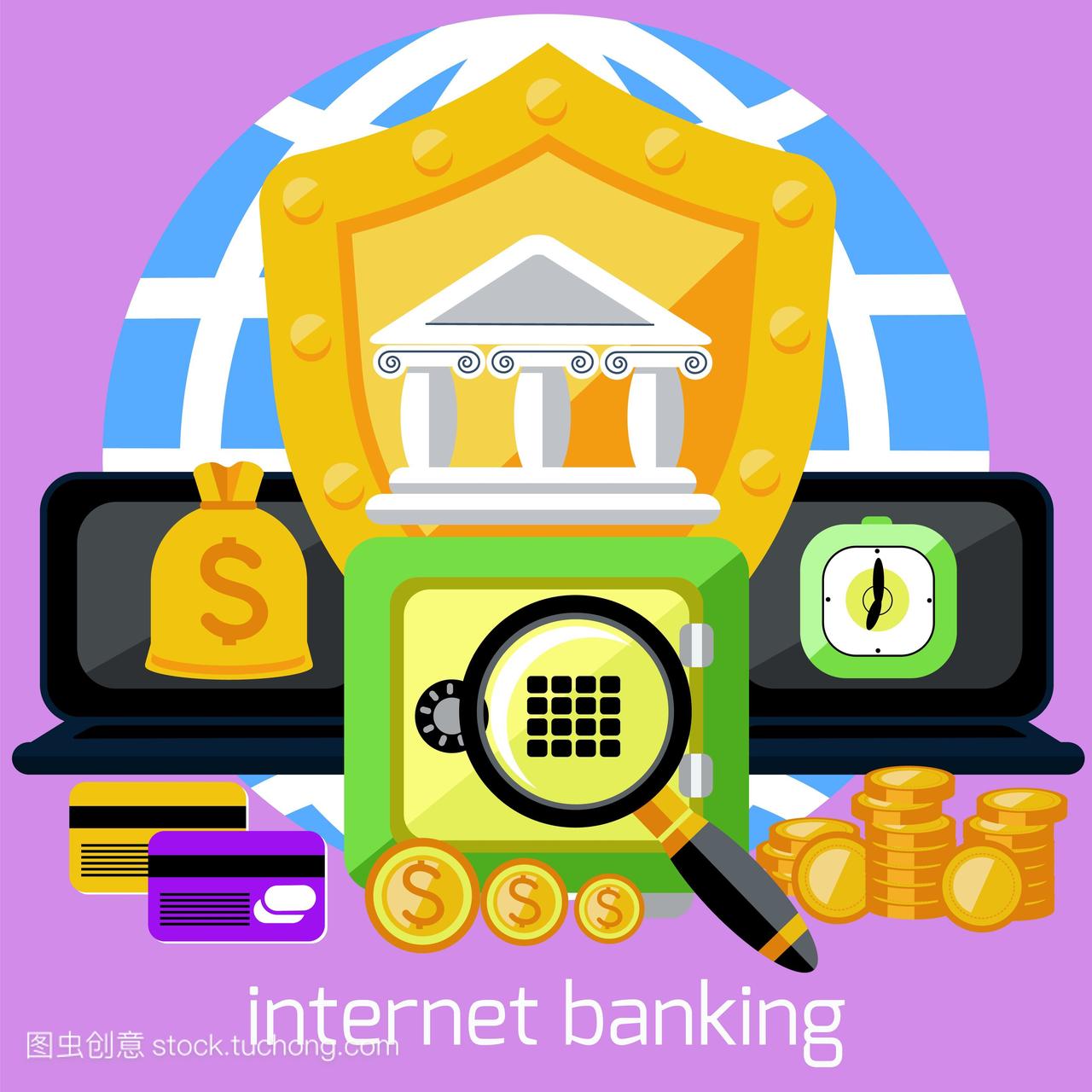 网上银行业务理念,金融投资,保证金,笔记本电脑