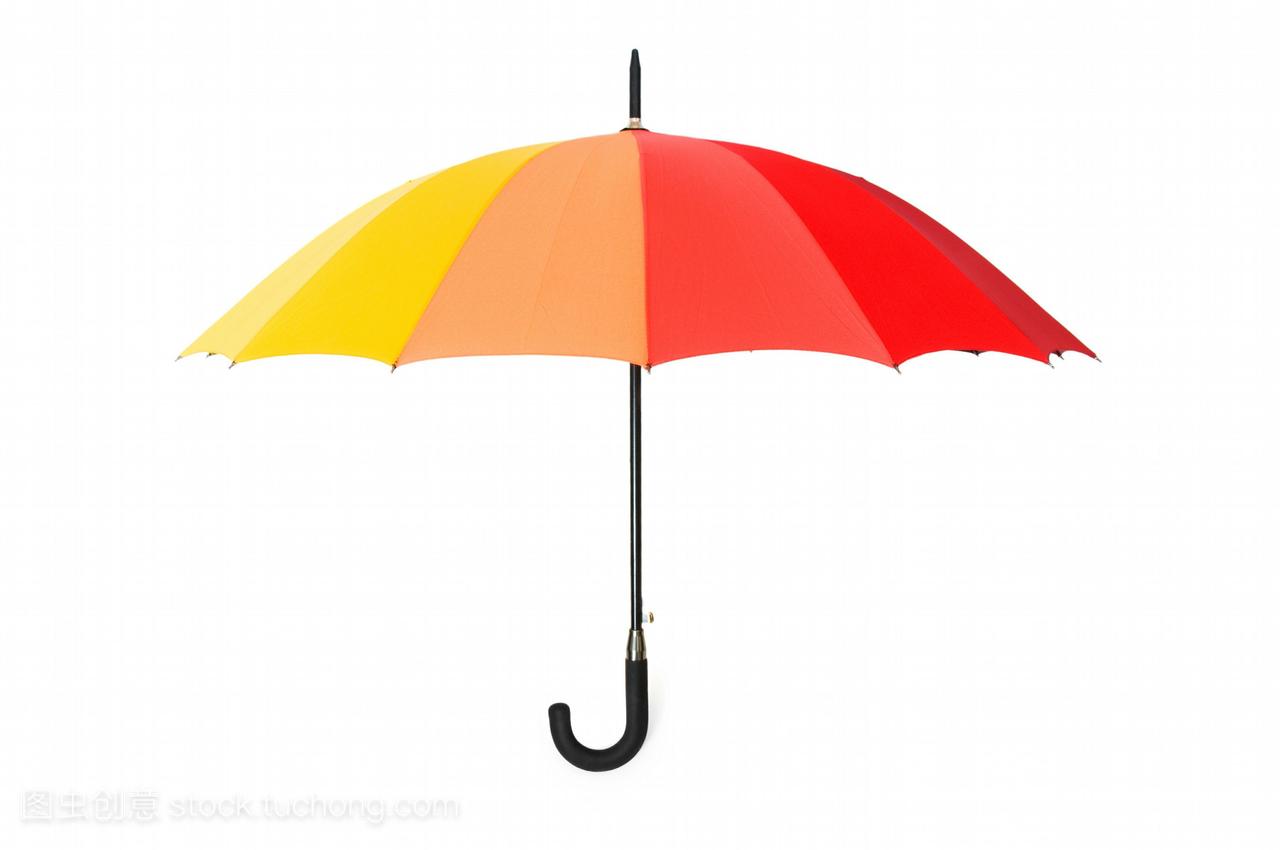 在白色背景上隔离的彩色雨伞
