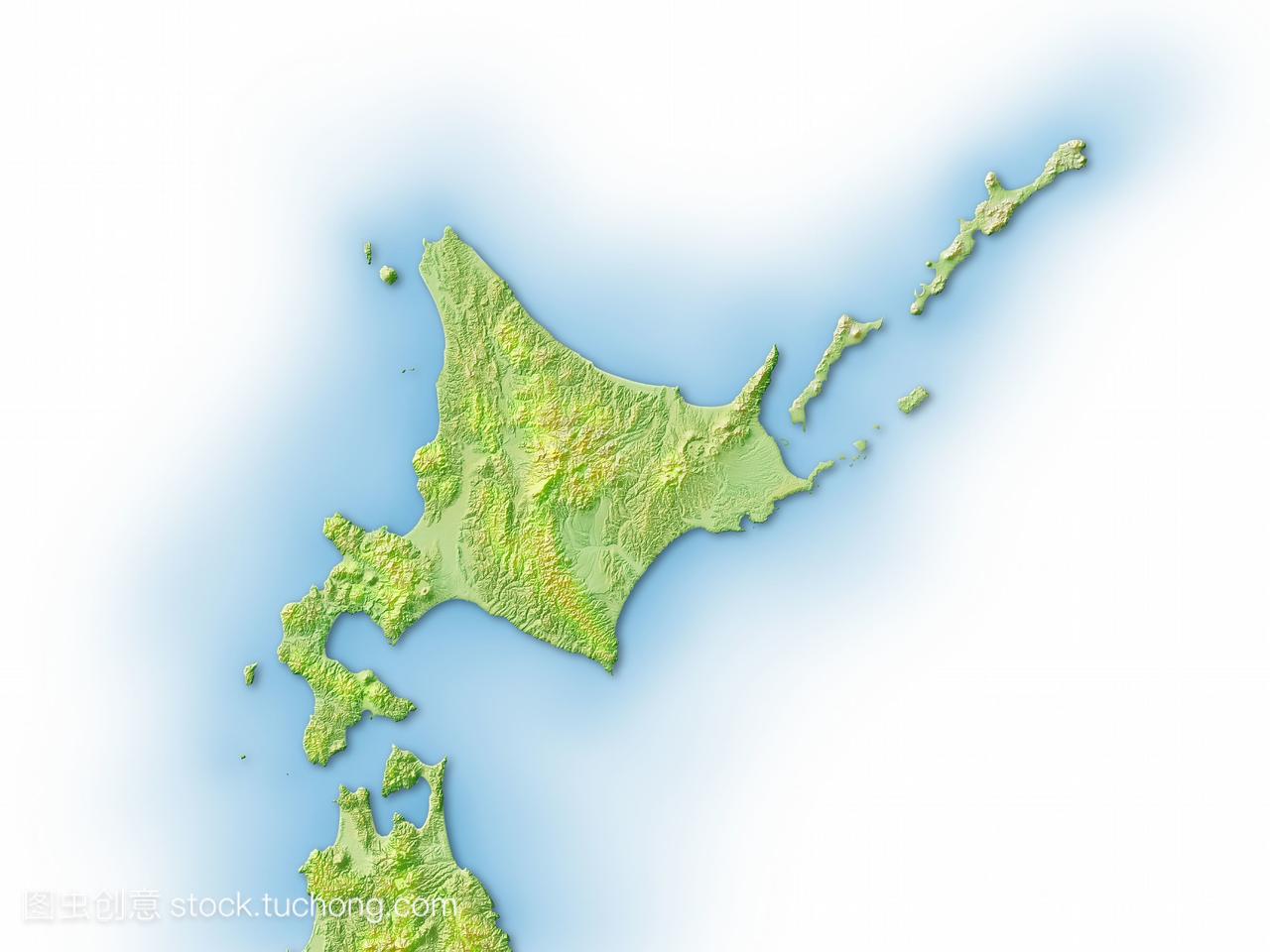 数码生成的日本地图聚焦北海道