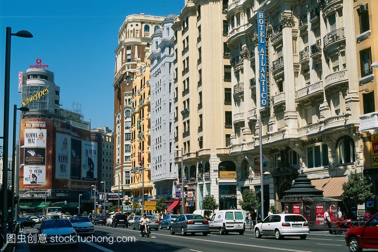 西班牙马德里-门Calle市长-主要街道