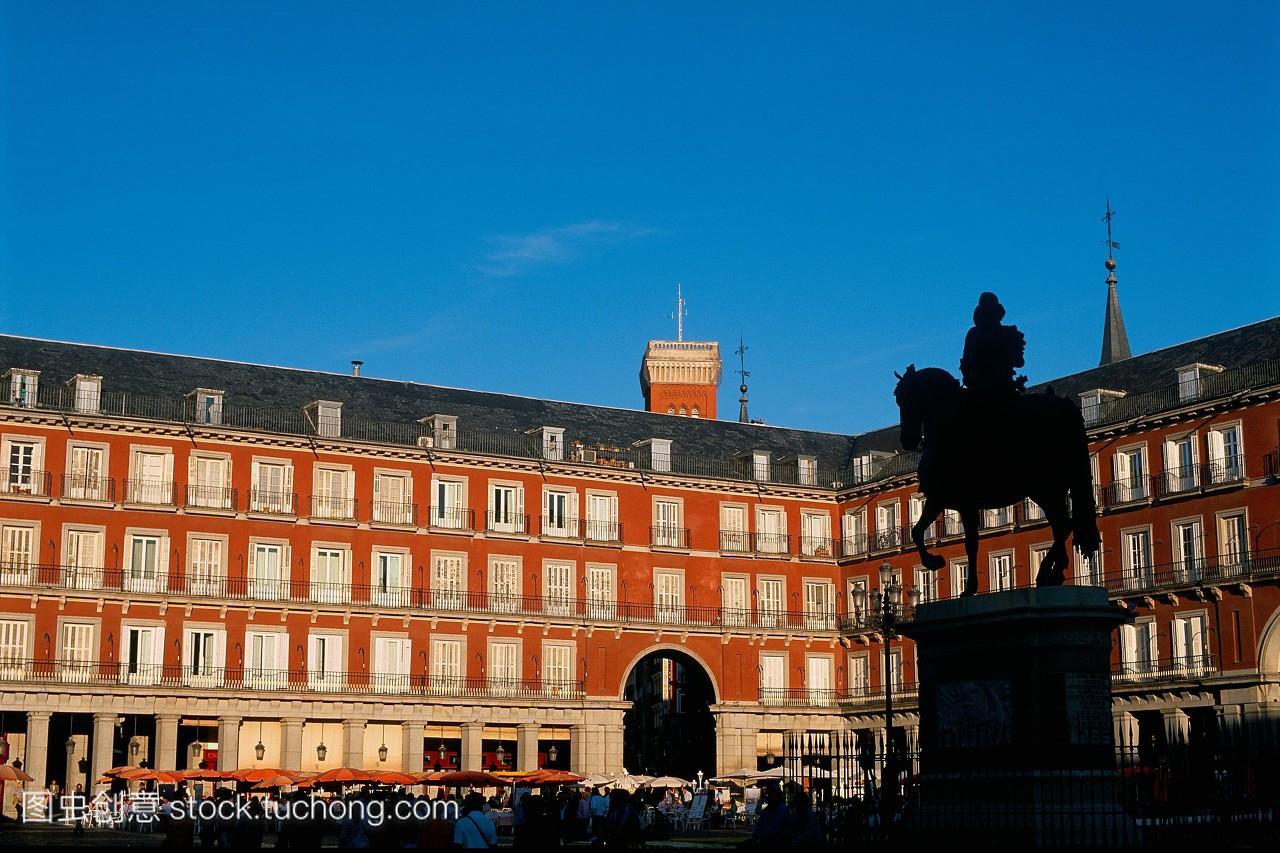 西班牙-马德里-广场市长&菲利浦三世国王雕像