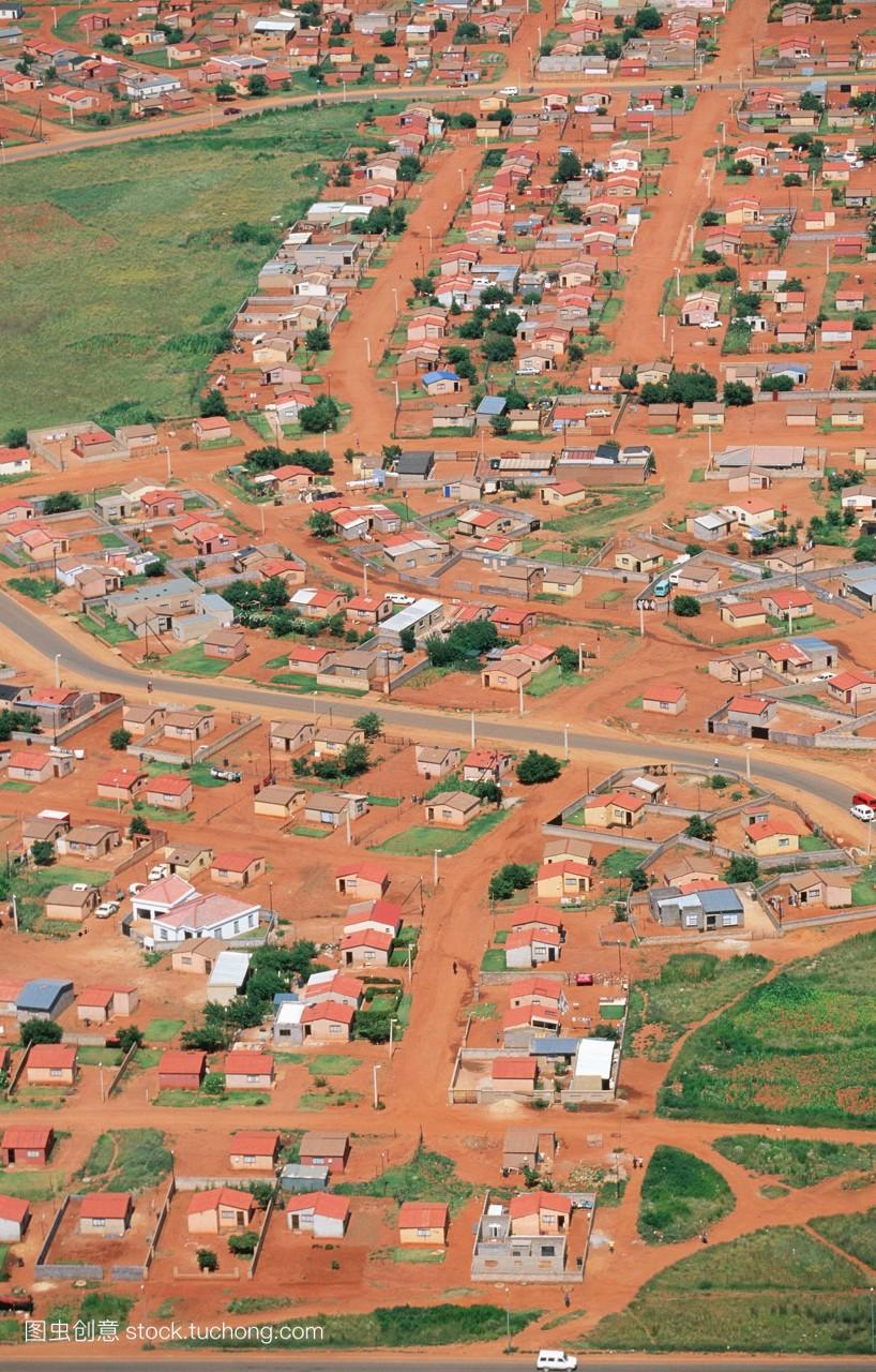 南非索韦托约翰内斯堡城市的鸟瞰图
