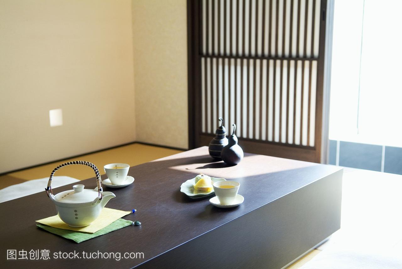 下午茶时间,糖果,日本,日照,生活方式,茶壶,日式