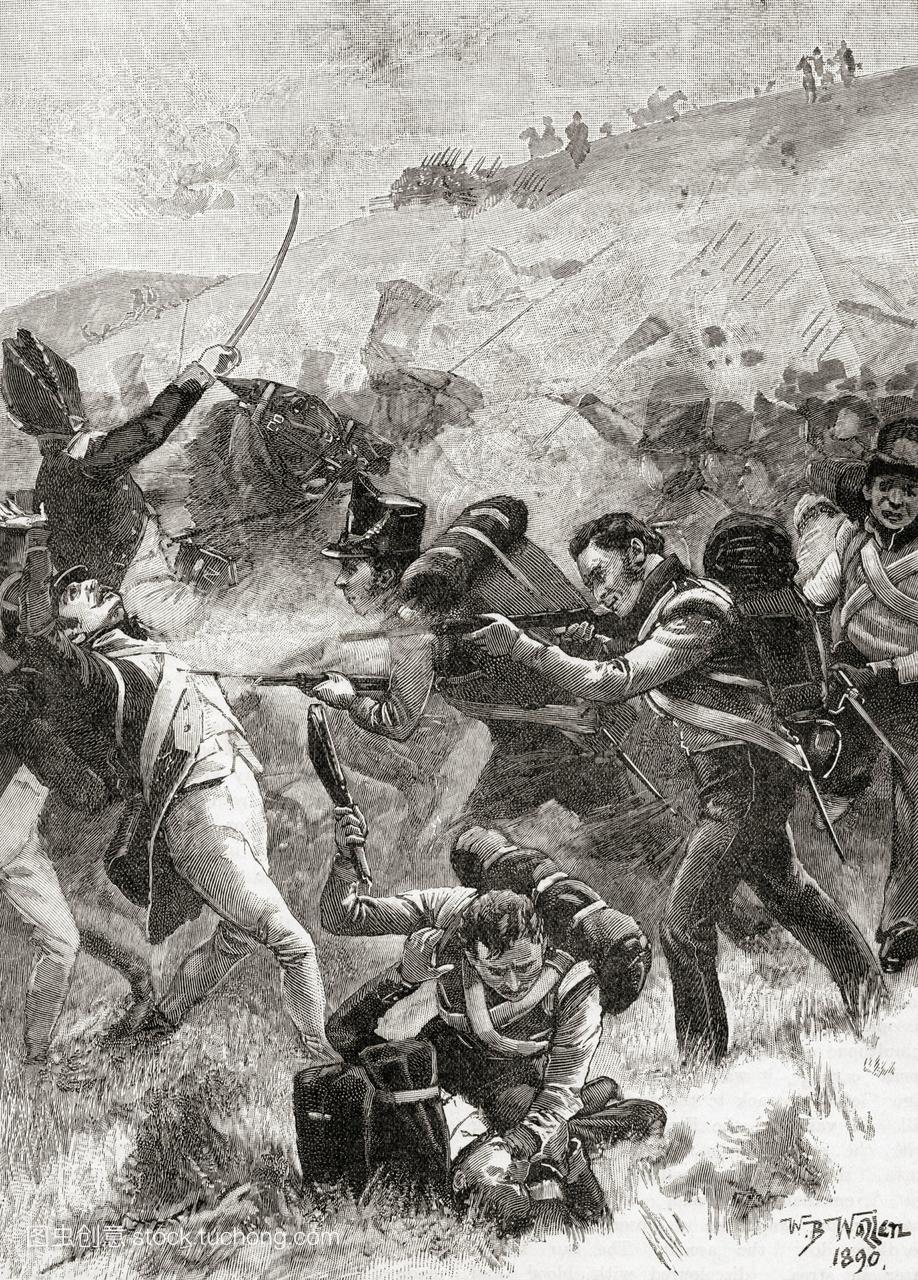 英国燧发枪团在Albuera战役中西班牙1811年5