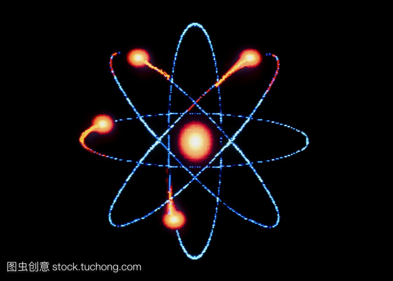 的计算机图解说明四个电子绕原子核这个图像是