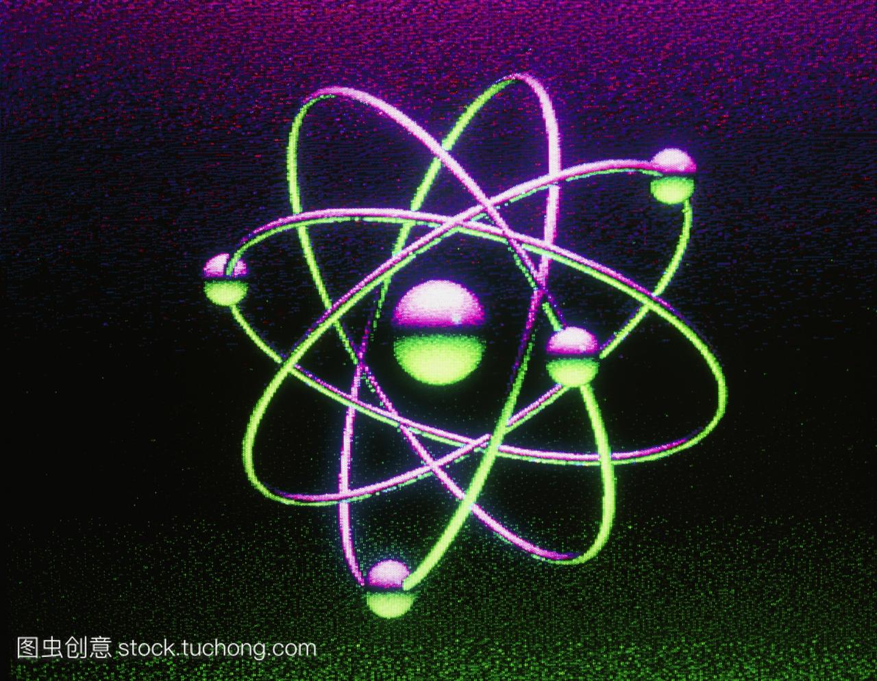 铍原子。计算机数字化的一种铍原子的图解。这