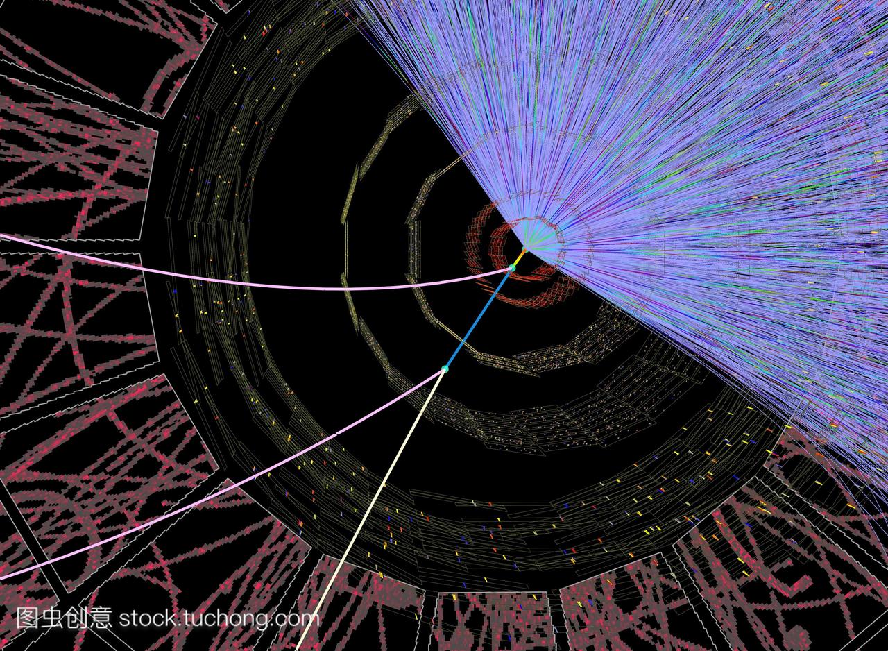 粒子碰撞的粒子碰撞模拟计算机显示器在欧洲核
