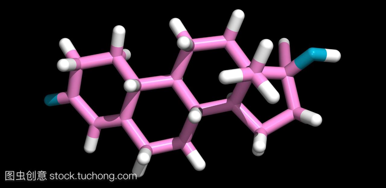 炔诺酮分子。一种避孕激素化学式c18h26o2分